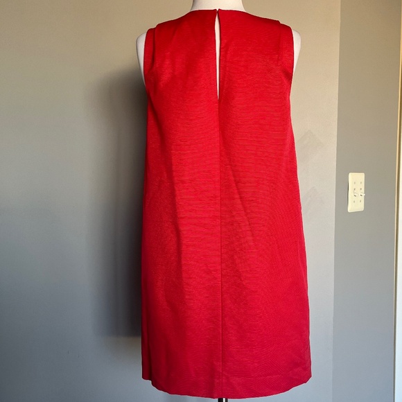 & Other Stories Red Sleeveless Shift Christmas Holiday Textured Mini Casua Dress - Picture 7 of 13